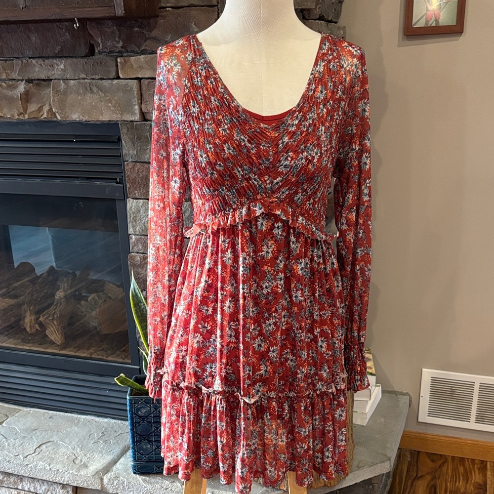 Bloomfield Floral reddish orange color Dress